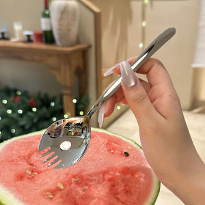 Famous Internet Eating Watermelon Spoon Special Fork Spoon Integrated 316 Stainless Steel for Dining Table Cutlery Set