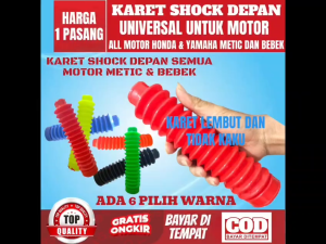 [ 1 pasang ] Karet Shock Tele Depan SEMUA MOTOR METIC DAN BEBEK HONDA / YAMAHA ADA 6 WARNA PILIHAN HARGA 1 SET 2PCS