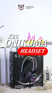Onikuma X22 RGB USB + 3.5mm Cool RGB Dynamic Light Wired Gaming Headset Over-Ear Headphones with RGB Dynamic Light Professional Wired Headset Noise Reduction Microphone Stereo Eardphones