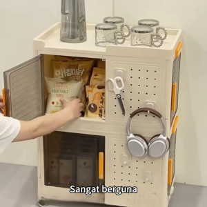 Multi-Layer Storage Cabinet Childrens Snacks Books Toys Organizer Box With Pegboard Foldable Cabinet Home Stackable Storage Box Storage Rack