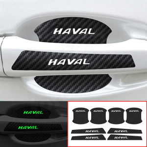 8Pcs/Set car door bowl luminous stickers carbon fiber pattern handle stickers For Haval anti-scratch protection stickers decorative stickers fit Haval all models