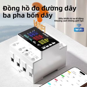 Đồng Hồ Đo Điện Tuya 3P 85-290V/80A Màn Hình Màu 8 Trong 1 Đo Điện Năng AC Điện Áp Dòng Điện Công Suất kWh Điều Khiển Từ Xa Cho Việc Tự Sửa Chữa Điện