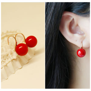Imitation Pearl Earrings Elegant Simple Female Korean Style Mother Shell