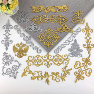 Gold and Silver Pattern Embroidered Cloth Stickers Ancient Costume Xiangyun Opera National Cos Embroidered Piece Decorative Patch Sticker DIY Accessories Hot Printed Pattern