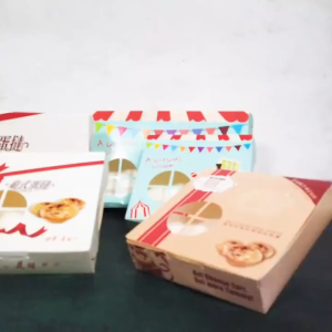 Egg Tart Box Portuguese Baking Food Disposable Large Capacity Egg Tart Packing Paper Box For Pastry