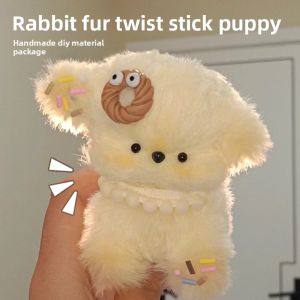 JIFANPAUL | Educational DIY Craft Kit - Rabbit Fur Twisting Dog Toy