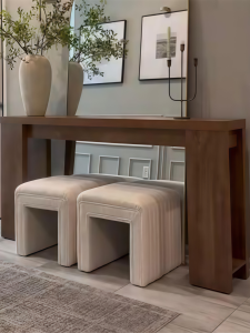 Rustic Solid Wood Entrance Table Designer Vintage Home Use Hallway Desk Japanese Wabi-Sabi Cabinet Living Room Furniture