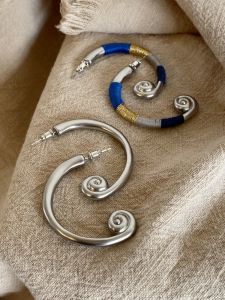 Minimalist High-End Feeling Wave Ear Cuff Cold Style Old-Fashioned No-Light Texture New Chinese C-Shaped Spiral Earrings