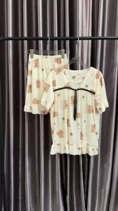 SV 6461 - Sleepy Bear PJ Set | Silvervogue | Set Atasan dan Celana Katun Pakaian Tidur Wanita