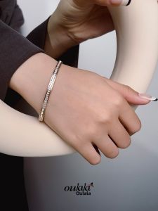 Elegant Titanium Steel Bracelet Womens Fashion Jewelry Colorful Full Sky Star Design Luxury Minimalist Wristband