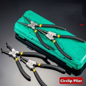 6/7 inch 4pcs/set Circlip PliersNeedle nose Pliers，Retaining Ring Pliers，for Removing Installing Puller Locking Rings Shafts
