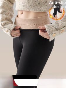 Miiow | Thickened Fleece High Waist Womens Leggings Autumn Winter Warm Cotton Pants Integrated Velvet Pants Extra Thick Outerwear
