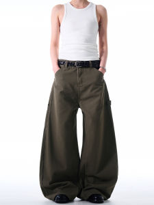 MADWITCH American Style Vintage Loose Casual Knife Edge Wide Leg Jeans Mens Womens Crossbody Pants Youth Trend Spring Collection