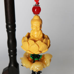 已开光 招财 汽车挂件莲花观音佛保平安高档小车内装饰用品车载后视镜挂件挂饰礼物 Car Pendants Lotus Guanyin Buddha for Safety High-end Car Interior Decoration Items Car Rearview Mirror Pendants Pendant Gifts