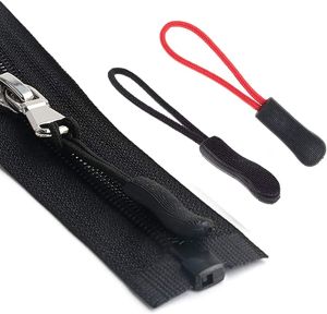 20 pcs Zip Pull Zip Tags Cord Pulls Zipper Extension for Backpack Red and Black
