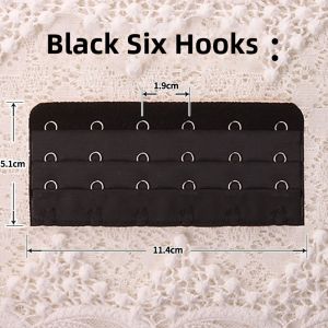 Adjustable Six-Row Elastic Band Bra Strap with Three-Row Buckle Extension Wide-Breast Size Underwear Accessories for Women