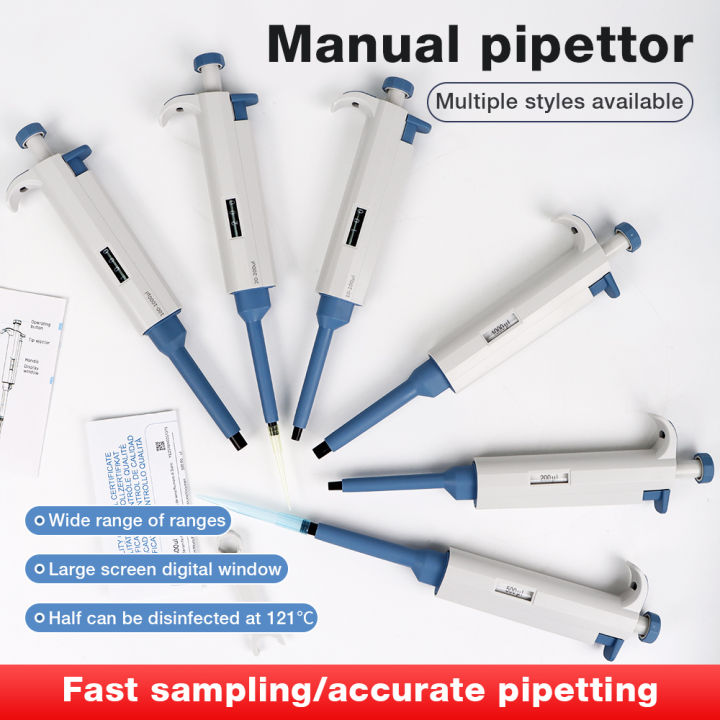 Laboratory Pipette Single Channel Pipette Adjustable Micropipette Chemistry Lab Equipment Pipettor Tips Multi Range Optional