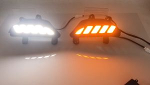 SNCN ไฟหน้ารถ LED กลางวัน2ชิ้น12V สำหรับ Mazda 3 2014 2015 2016กลางวันแบบไดนามิกสัญญาณไฟเลี้ยวสีเหลือง DRL
