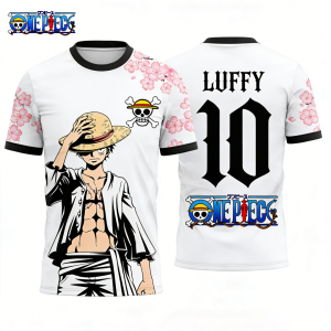 Bandai | 2026 Anime One Piece Luffy Football Jersey Summer Oversize Breathable Vintage Fashion Sport Women Men Cosplay Kids Tshirt Y2k