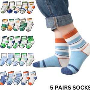 Kids 5 Pairs Cute Baby Socks Thick Warm Fuzzy Socks Suitable For Boys and Girls 8 Months -13 Years Old