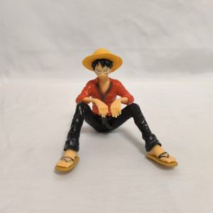 Bandai | One Piece Figure Luffy Sitting Pose Red Shirt Anime Desk Accessory Gift PVC