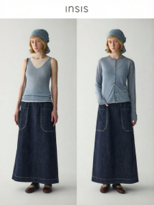 INSIS FEMME | Nordic Minimalist Cotton V-neck Round-neck Spring Knit Set