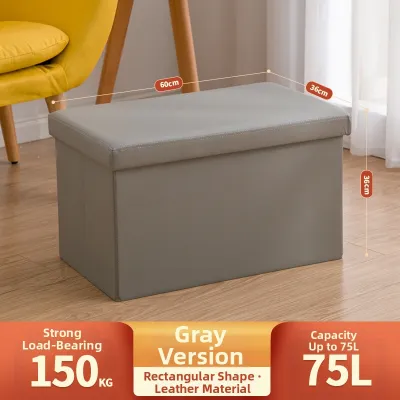 Folding Storage Bench Ottoman