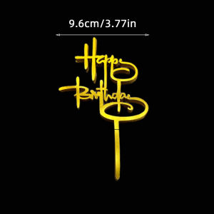 10 Pcs Rose Gold Happy Birthday Cake Topper Silver black Simple Design Acrylic Cake Toppers Baby Shower Party Dessert Decoration