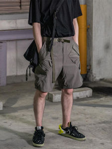 NJWN 9-M Outdoor Waterproof Loose Five-Quarter Shorts Multi-Pocket Functional Zipper Workwear Casual Loose Fit Youthful Energy