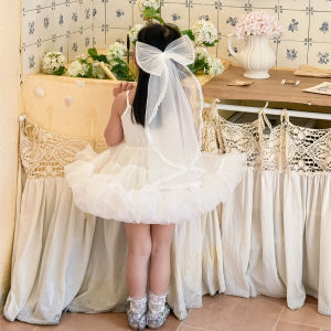 Girls Summer Ballet Performance Dress Soft Breathable Tulle Skirt High Waist French Style Polyester Blend Lightweight Short Skirt