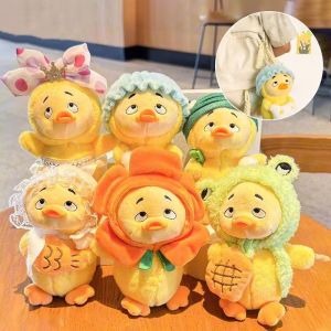Cute Plush Upsetduck Keychain Cartoon Yellow Annoying Duck Doll Keyring Pendant for Girls Backpack Headphone Case Accessories Couple Gift
