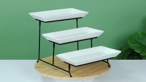 3 - Tier Rectangular Serving Platter - Three Tiered Cupcake Tray Stand