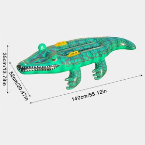Inflatable Crocodile Shaped Surfboard Alligator Floating Pad for Pool Body Mat Replacement Surfboatd Daily Use Kids Swim Toy