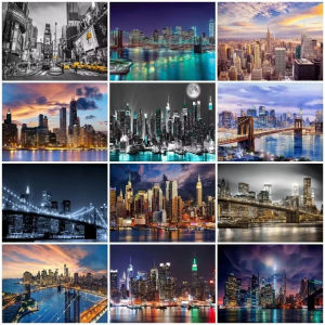 Jigsaw Puzzle 1000 pcs Beautiful NYC Skyline With Skyscrapers And Night Lights For Adults Stress Relief Puzzle Fun Present