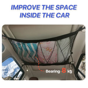 「Ship in 24hrs🤟❤️」Portable Car Ceiling Storage Net Pocket Roof Interior Cargo Net Bag Car Trunk Storage Pouch Sundries Storage Organizer 车顶收纳袋