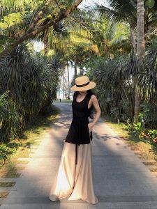 Elegant Tencel Acetate Linen Casual Pants Draping Floor-Length Design High Waist Straight Leg Commute Style Spring Collection