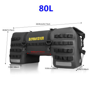 Universal Motorcycle Tail Bag 50L Rear Seat Helmet Bag Waterproof Travel Luggage Dry Bag for Touring Adventure Outdoor Camping