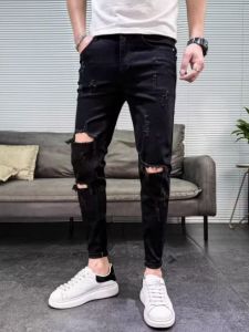 Trendy Mens Skinny Jeans Summer New Style Wear Resistant Casual Long Pants Thin Denim Pants Breathable Comfortable Fit Jeans