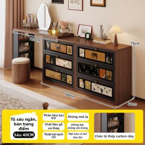 MEISD | Tủ Trang Điểm Điều Chỉnh Được Kiểu Cổ Điển Màu Đen