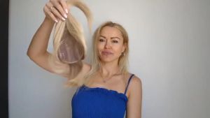 Mái Tóc Giả Nối Đỉnh Đầu Màu Nâu Khói Thẳng 100% Tóc Người Remy Có Mái Đế Lụa Kẹp Cài Dành Cho Nữ.