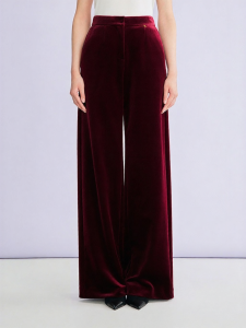 New Elegant Retro Velvet Smooth Rib Texture Straight Leg Wide Trousers