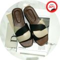 Sandal Selop Silang Wanita Kulit Sintetis Kekinian Terbaru. 