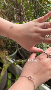 MILLENNE Made For The Night Forever Linked Cubic Zirconia White Gold Bracelet with 925 Sterling Silver