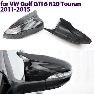 Carbon Fiber Look Sport Style Black Rearview Side Mirror cover Caps for Volkswagen VW Touran MK6 Golf 6 GTI 2009-2019