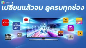 INFOSAT รุ่น HD-Q168  2024  + สาย AV เข้า3 ออก3 กล่องทีวีดาวเทียมระบบไฮบริด (รับชมได้ 2ระบบ ทั้งระบบจานดาวเทียมและอินเตอร์เน็ต)