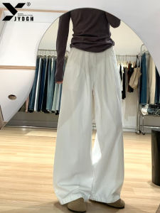 Quần Jeans Ống Rộng Cạp Cao Ôm Dáng Mùa Xuân Hè 2025 Quần Dài Dài Đến Sàn Quần Jeans Denim Dáng Rộng Thường Ngày Cho Nữ