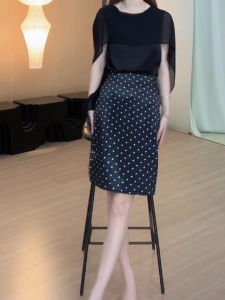 MANMI | Chân Váy Bút Chì Đính Đốm Cao Waist Short