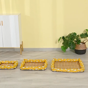 Nệm nằm cho Chó Mèo bằng thảm tre làm mát có thành cao (mẫu mới)  - LOVE PETS SHOP