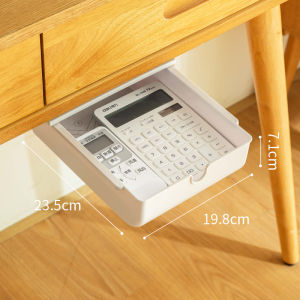 Invisible Desk Drawer Organizer Box Office Desktop Storage Rack under Table Hanging Cabinet Storage Solution Plastic Rectangular
