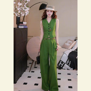 SHANGSHA | Dopamine Style Elegant Luxury Summer Vest Suit